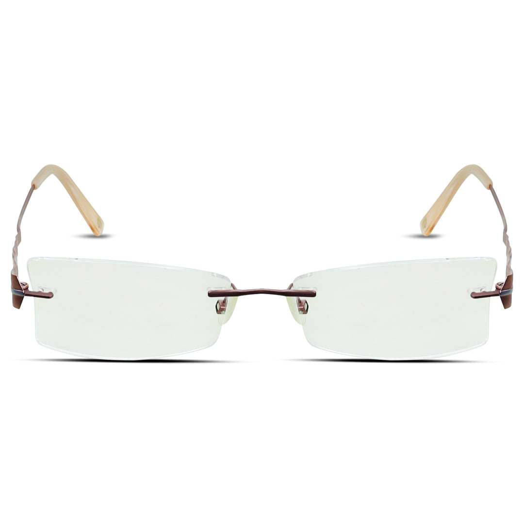 Rimless Rectangle Medium Women Eyeglasses