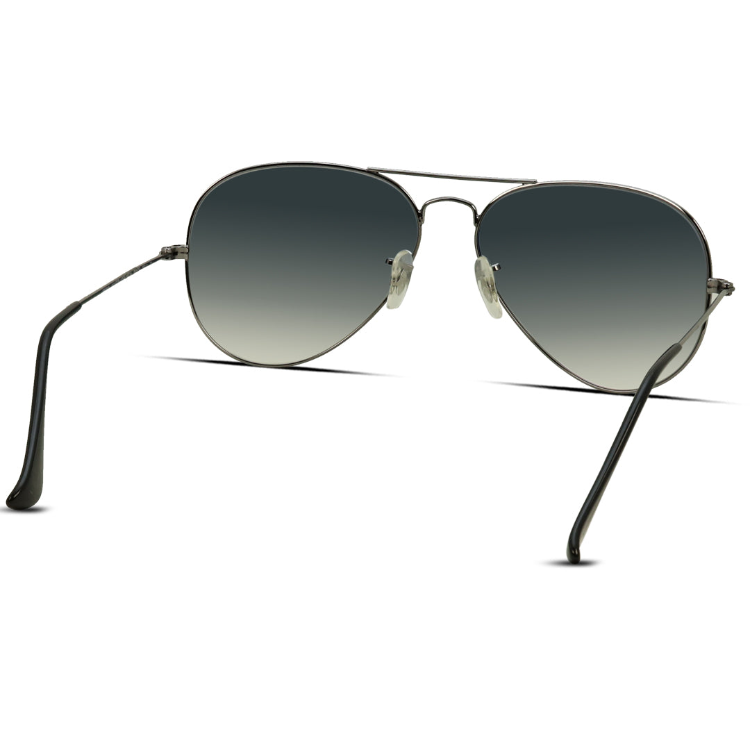 Aviator Gray Medium Unisex Sunglasses