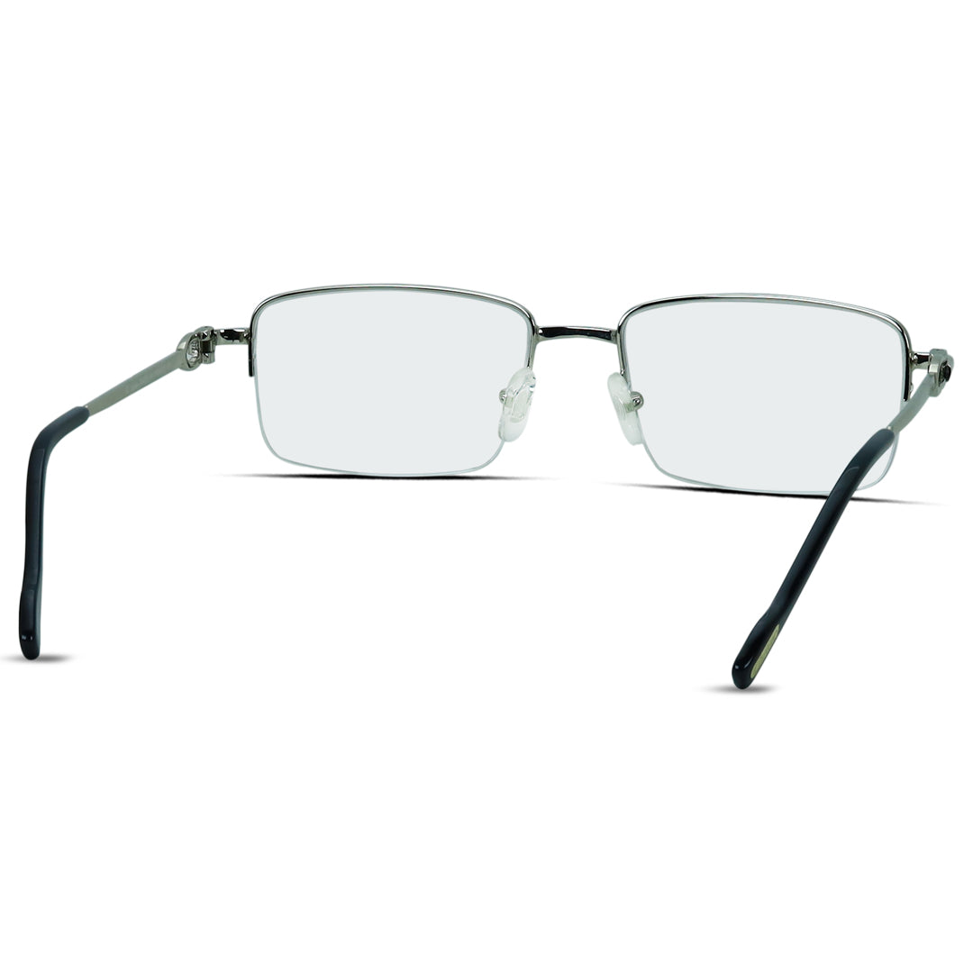 Rectangle Half Rimless Metal Men's Eyeglasses