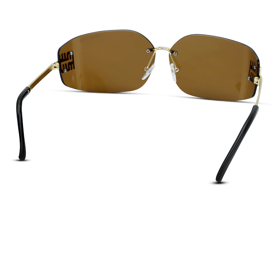 Semi Curved Medium Metal Women's Sunglasses