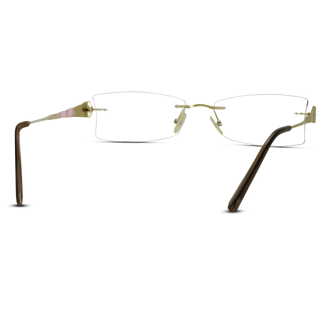 Rimless Rectangle Medium Women Eyeglasses