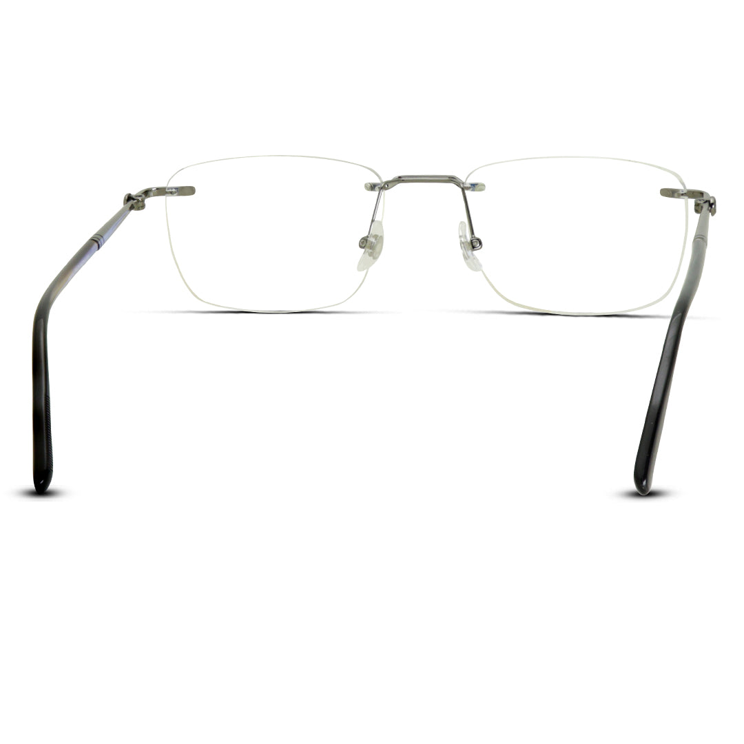 Rimless Rectangle Medium Men Women Eyeglasses