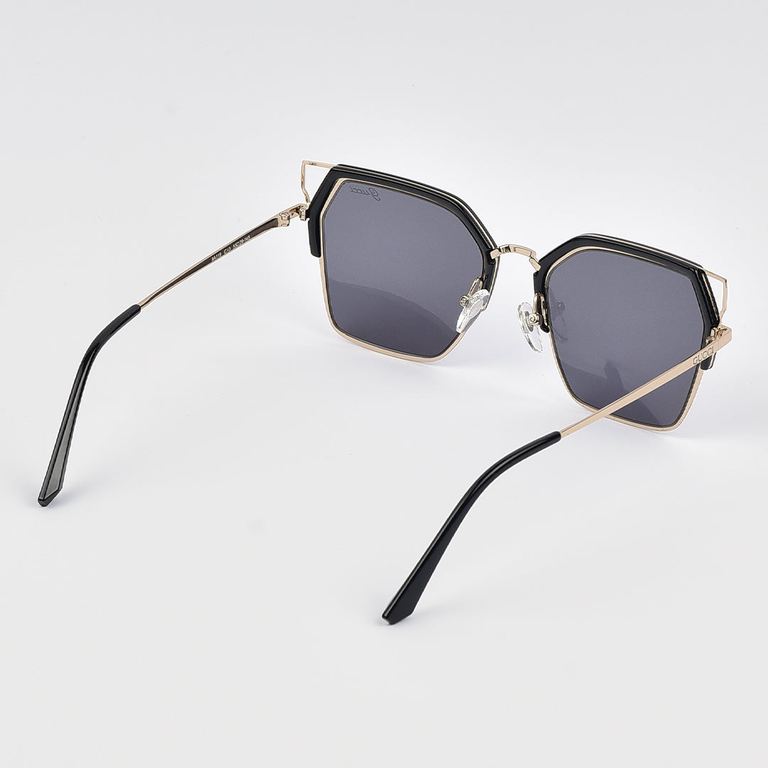 Cat Eye Square Shades featuring Gold-toned Metal frame