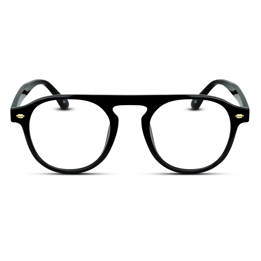 Round Aviator Plastic Medium Men's Eyeglasses
