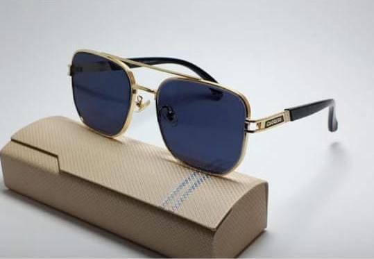 Hexagon Aviator Sun Glass Gold with Black