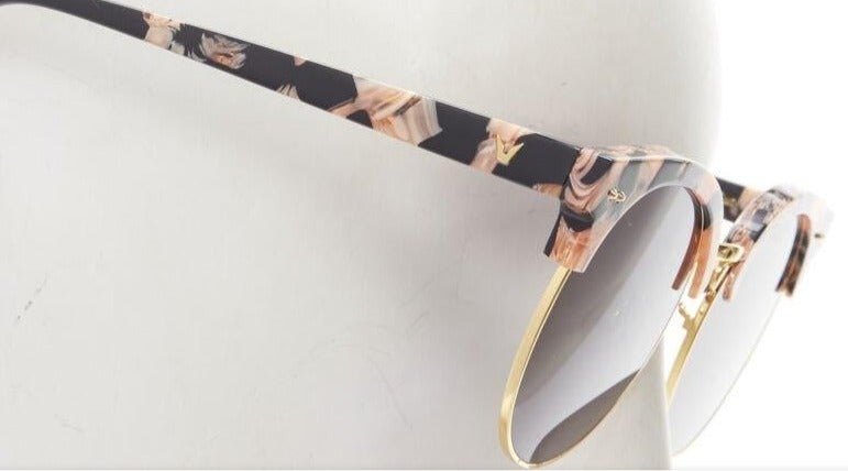 GENUINE MASTER Moon Cut orange black Tiled acetate sunglasses For Women