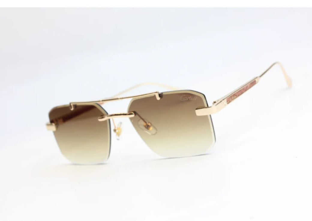 Square Double Bridge RimLess Sun Glass