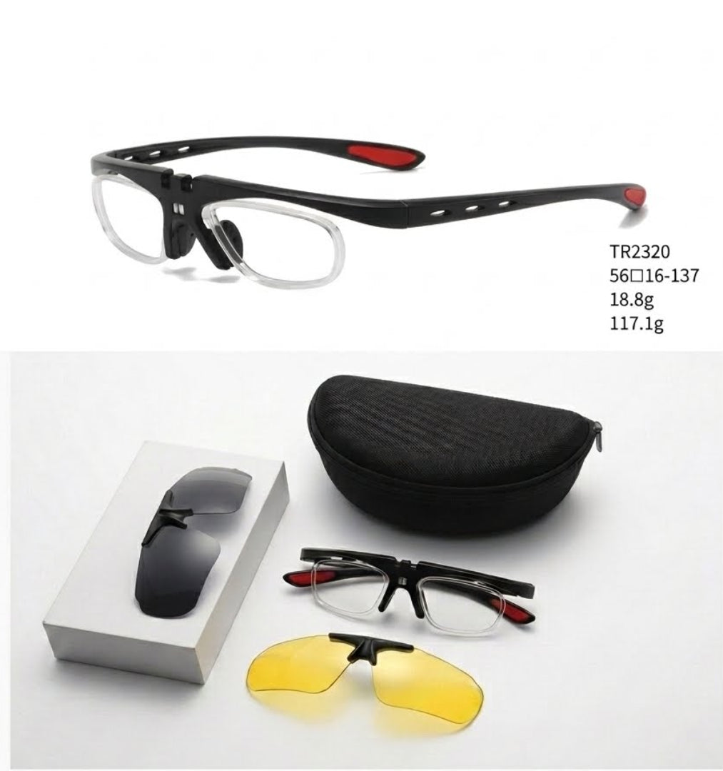 2 in 1 (Day & Night) Windproof Sports Glasses with Prescription
