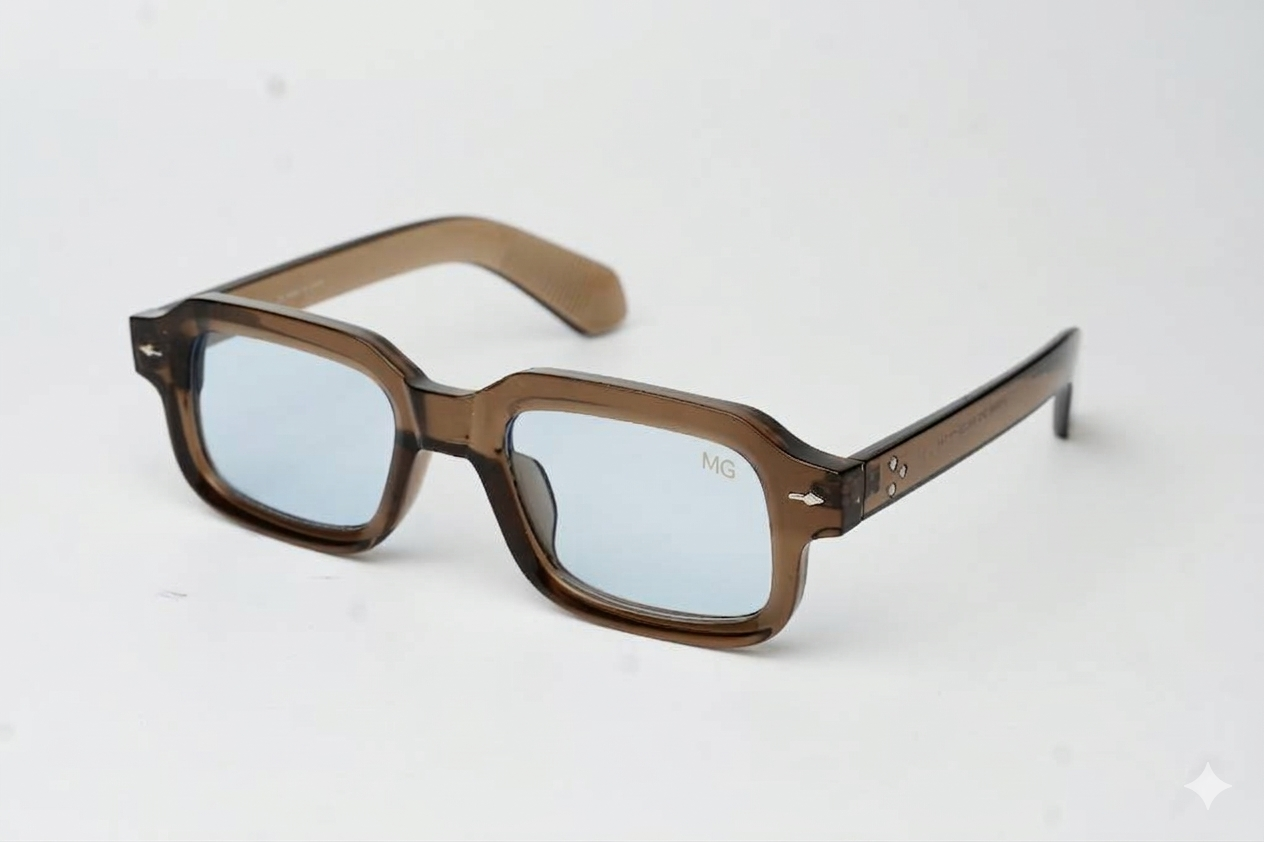 Vintage Rectangular Flat Top Retro Fashion Glasses For Men - Women