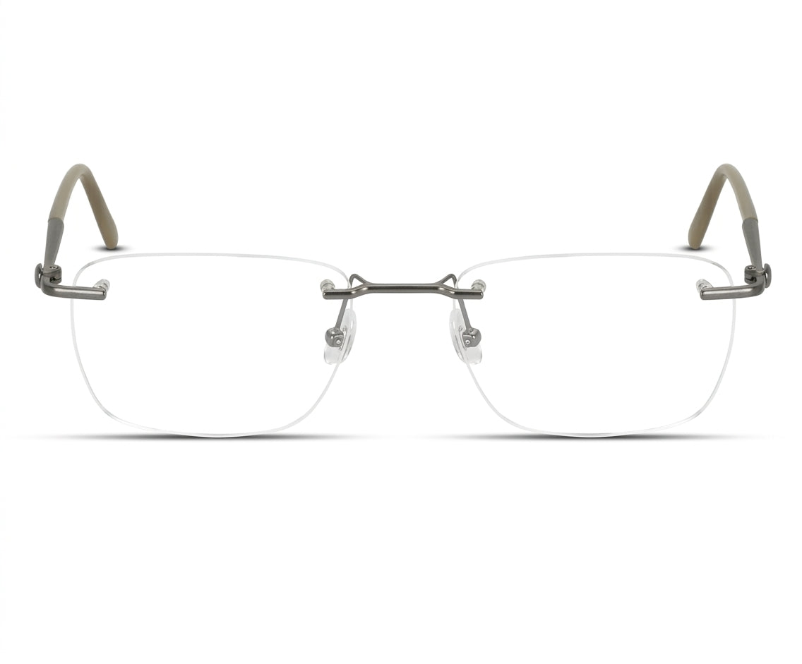 Rim Less Rectangle Medium Men Women Eyeglasses