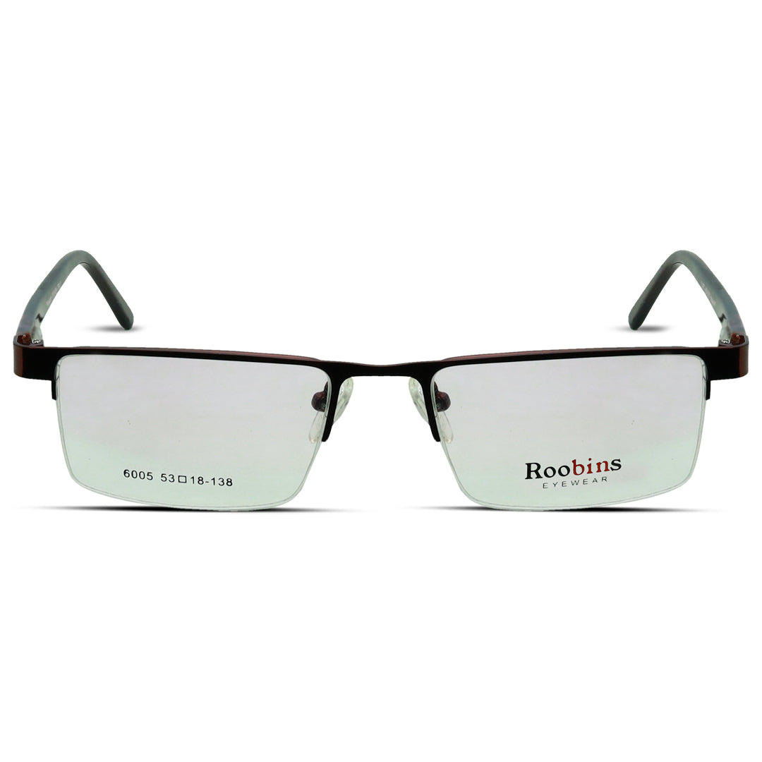 Rectangle Medium Half Rimless Unisex Eyeglasses