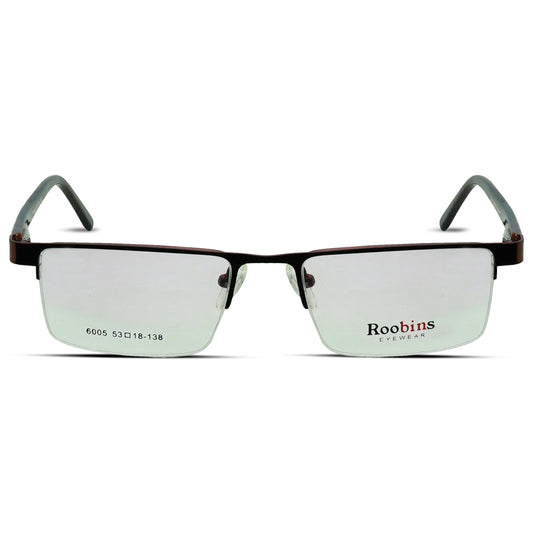 Rectangle Medium Half Rimless Unisex Eyeglasses