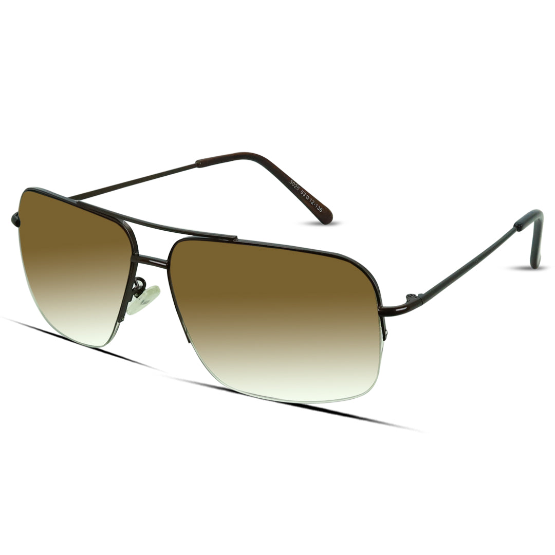 Square Metal Large Men's Sunglasses
