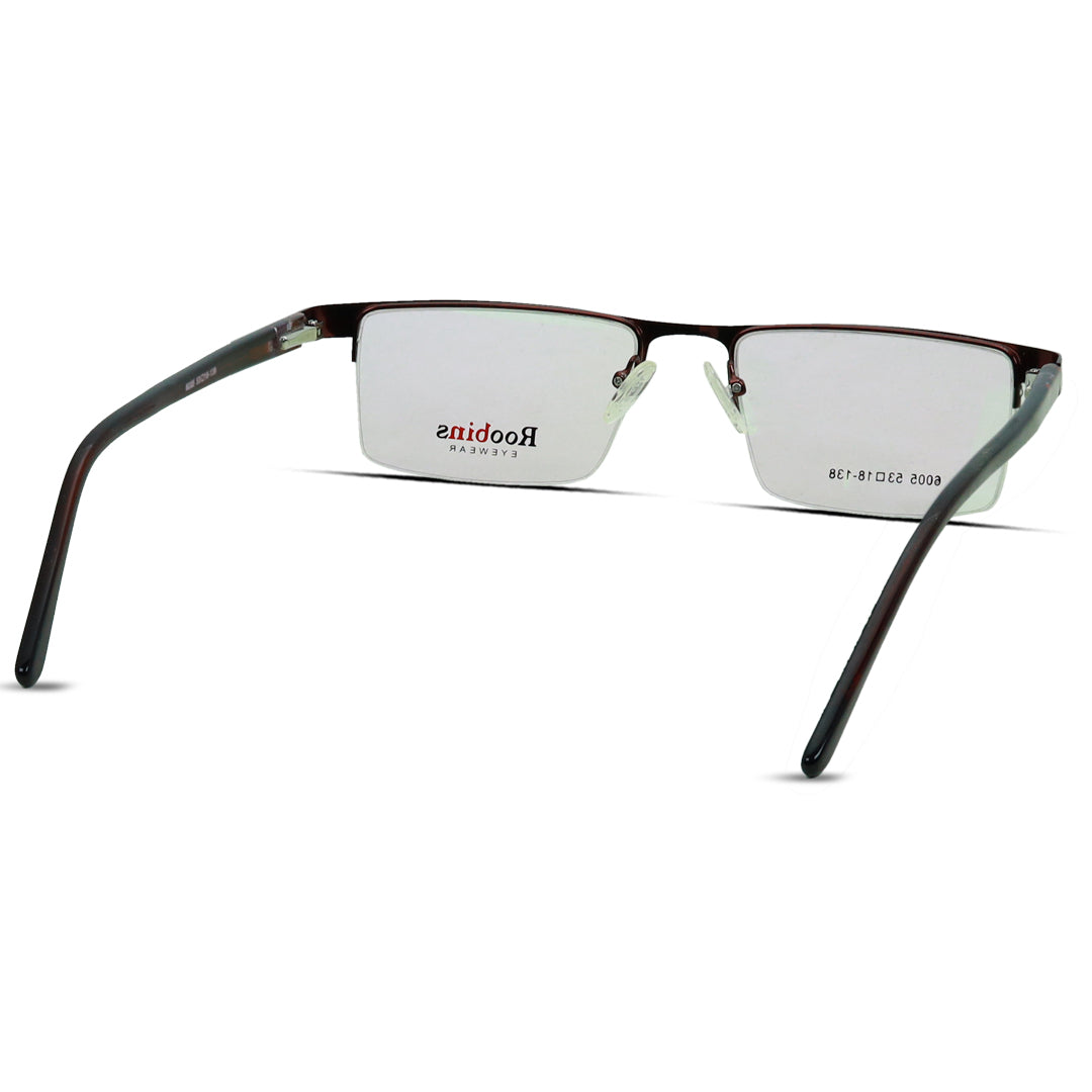 Rectangle Medium Half Rimless Unisex Eyeglasses