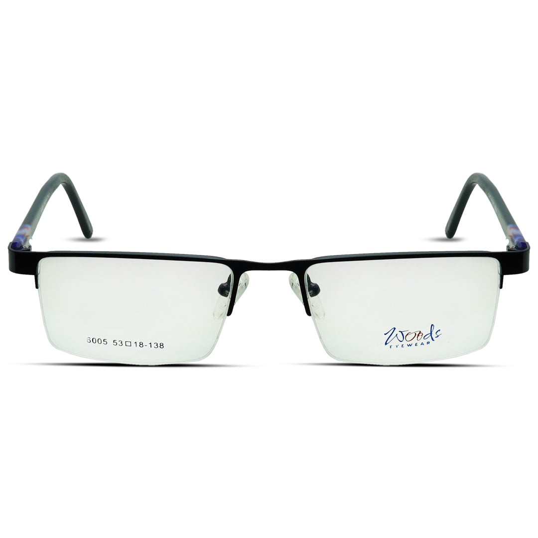 Rectangle Medium Half Rimless Unisex Eyeglasses