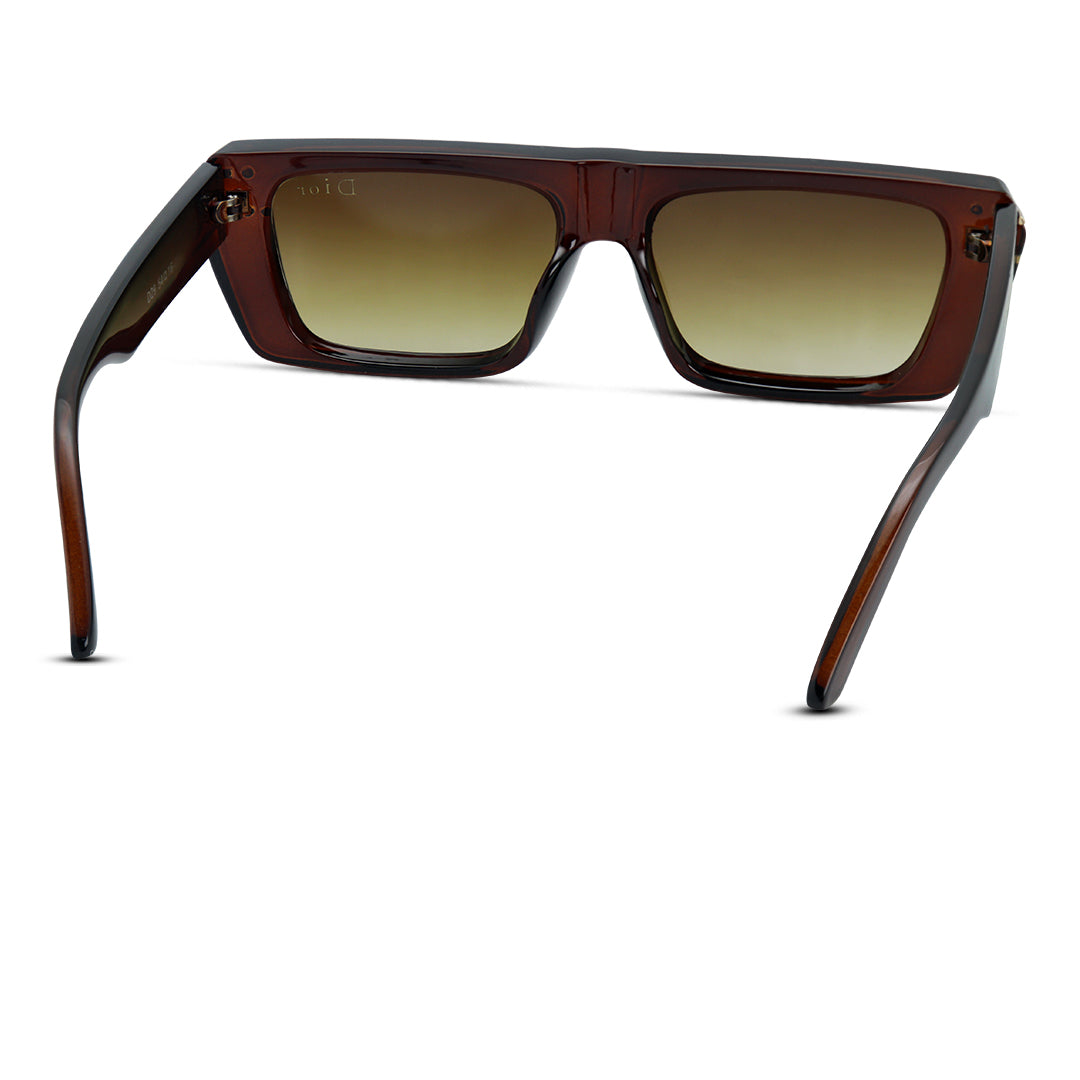 Rectangular Thick Plastic Unisex Sunglasses
