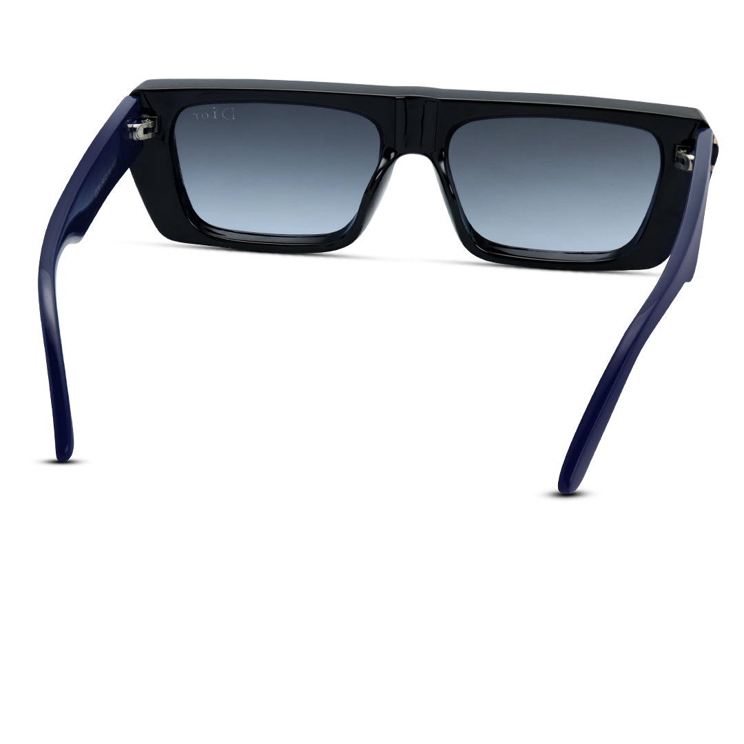 Rectangular Thick Plastic Unisex Sunglasses