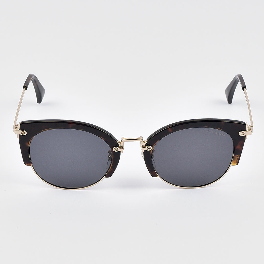 Classic Cat Eye Retro Half Frame Horn Rimmed Sun Glasses For Women (POLARIZED)