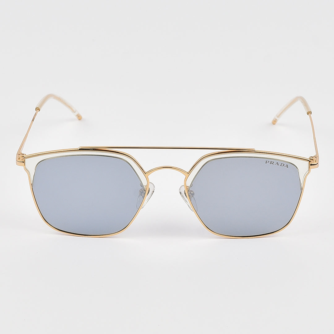 Metal Square Double Bridge Sun Glasses (Polarized)