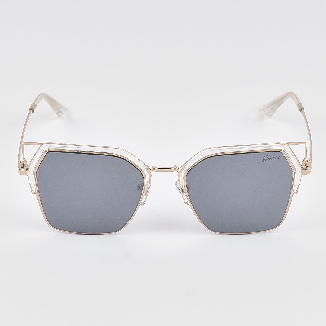 Cat Eye Square Shades featuring Gold-toned Metal frame