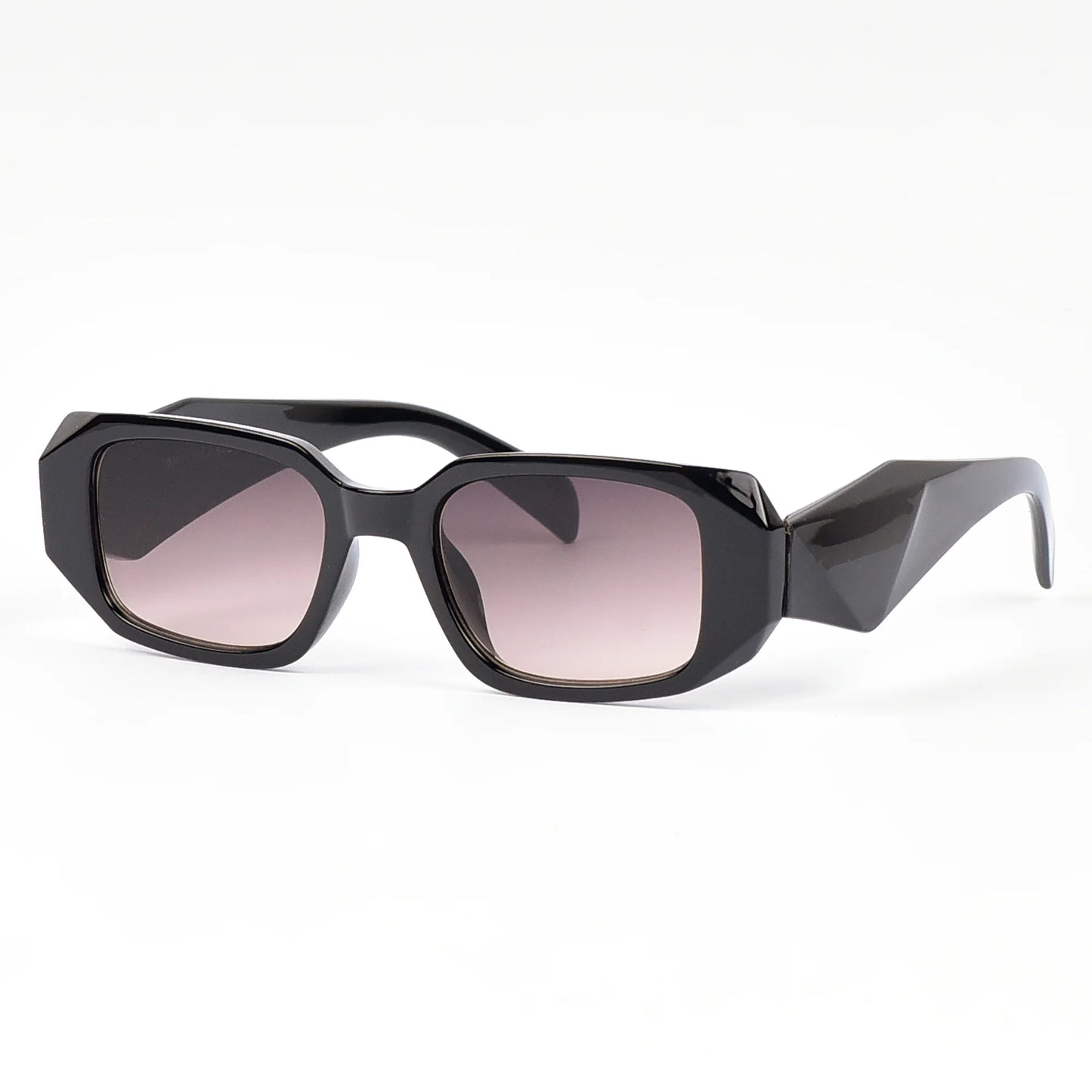Diamond Bevel Cut Rectangular Sun Glasses For Women