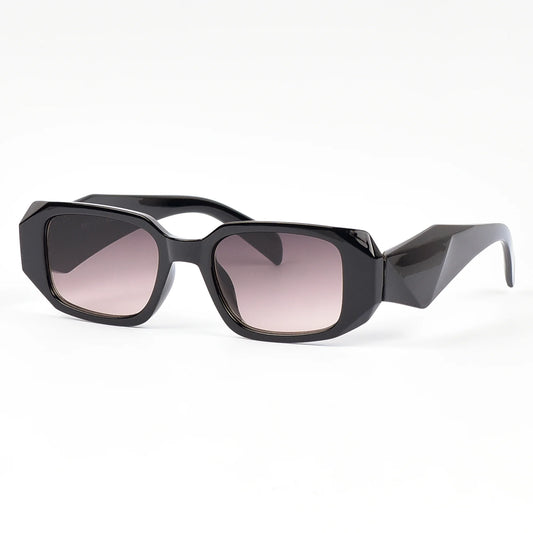 Diamond Bevel Cut Rectangular Sun Glasses For Women