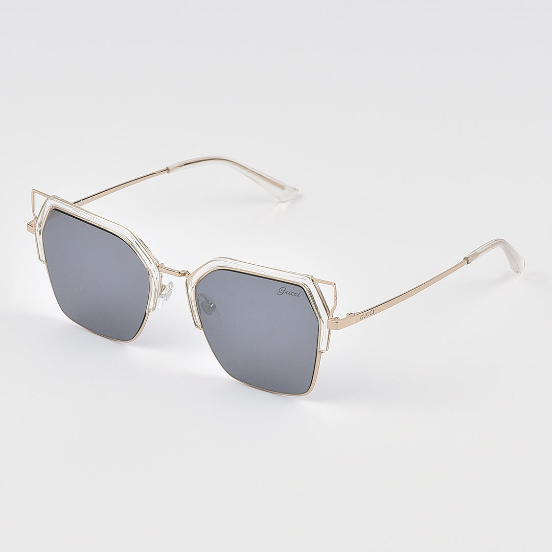 Cat Eye Square Shades featuring Gold-toned Metal frame