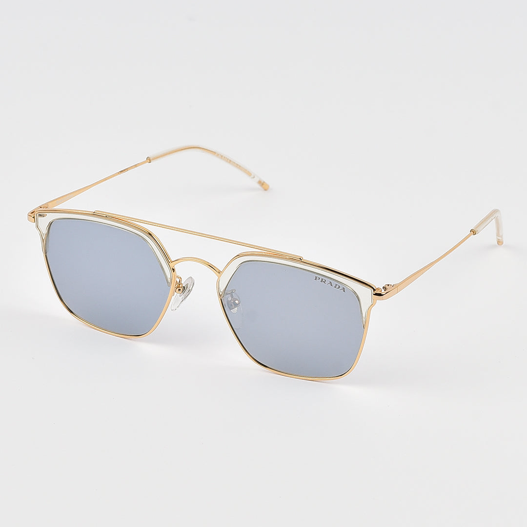 Metal Square Double Bridge Sun Glasses (Polarized)
