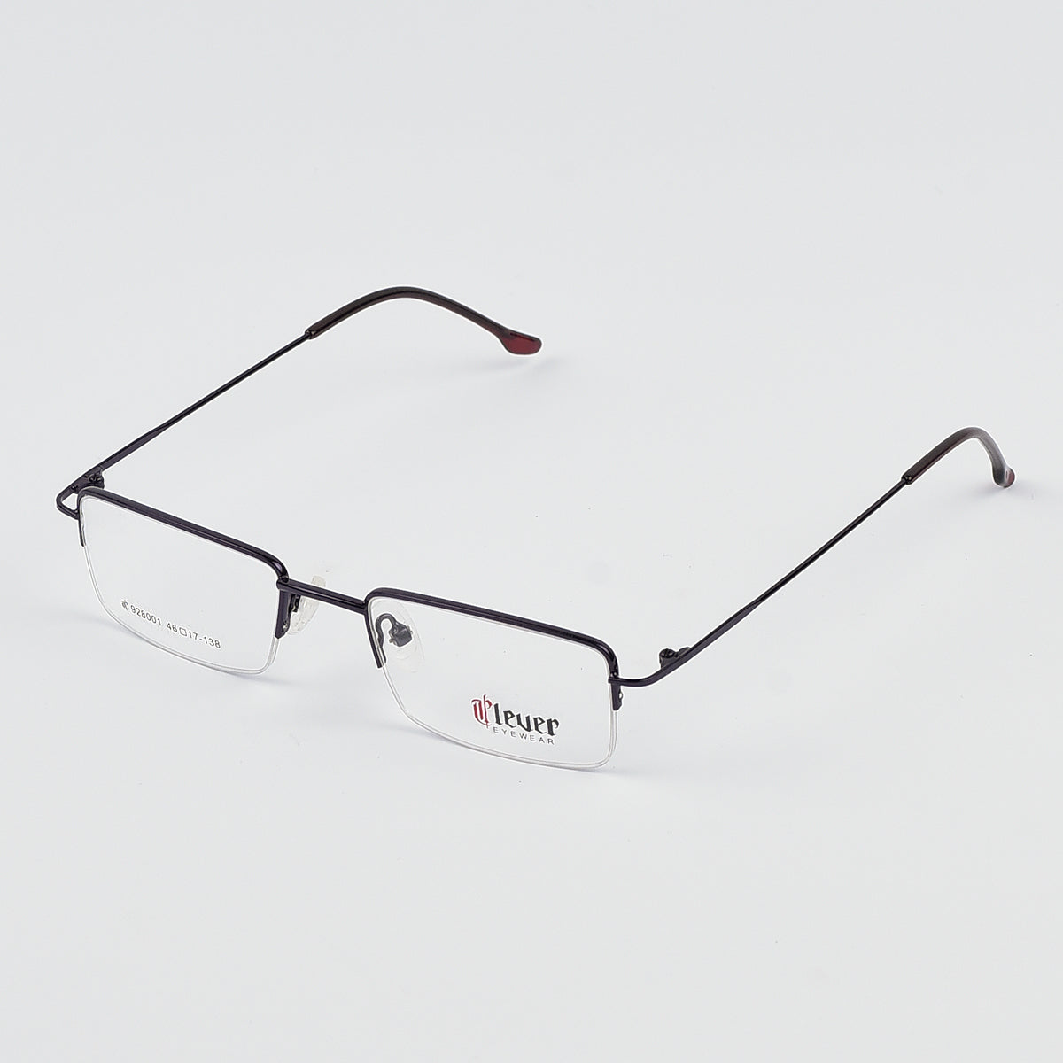 Sleek Rectangular Semi Rim Less Eye Glasses For Women