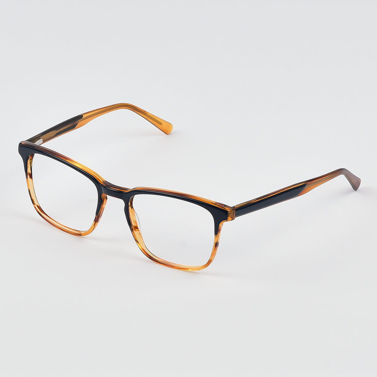 Two Tone Square Acetate Eye Glasses For Men - Women