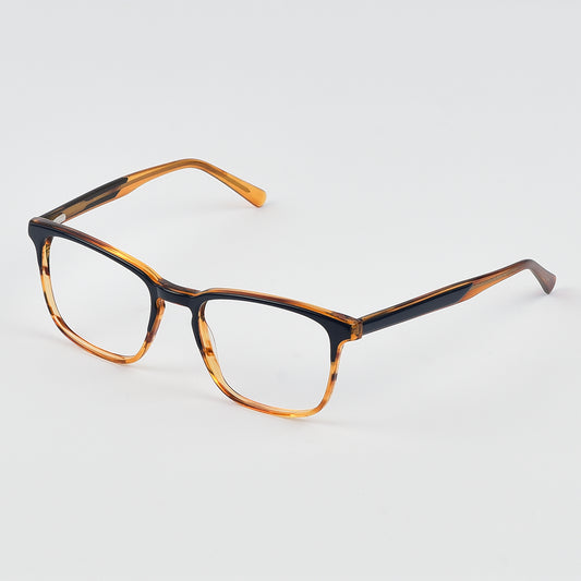 Two Tone Square Acetate Eye Glasses For Men - Women