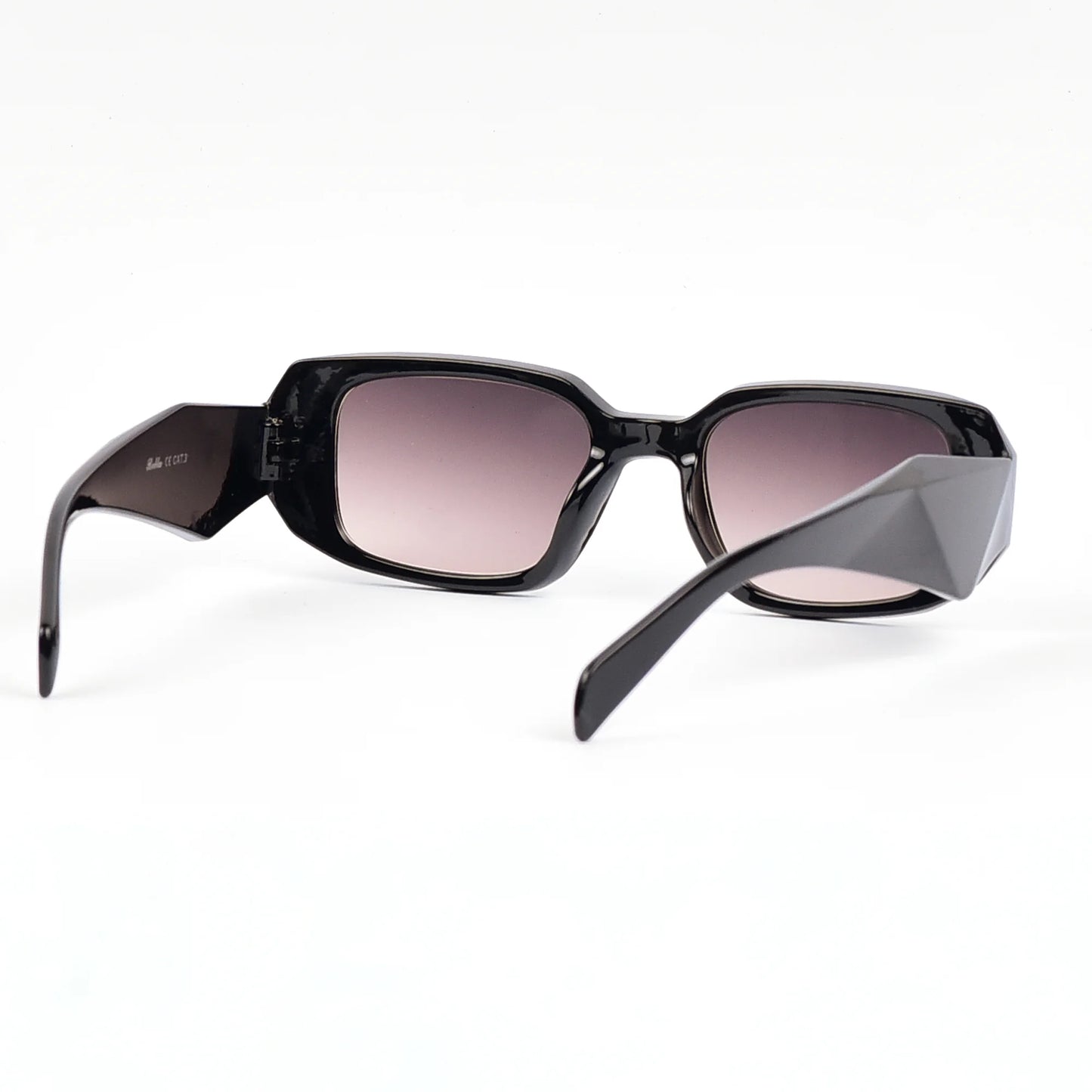 Diamond Bevel Cut Rectangular Sun Glasses For Women