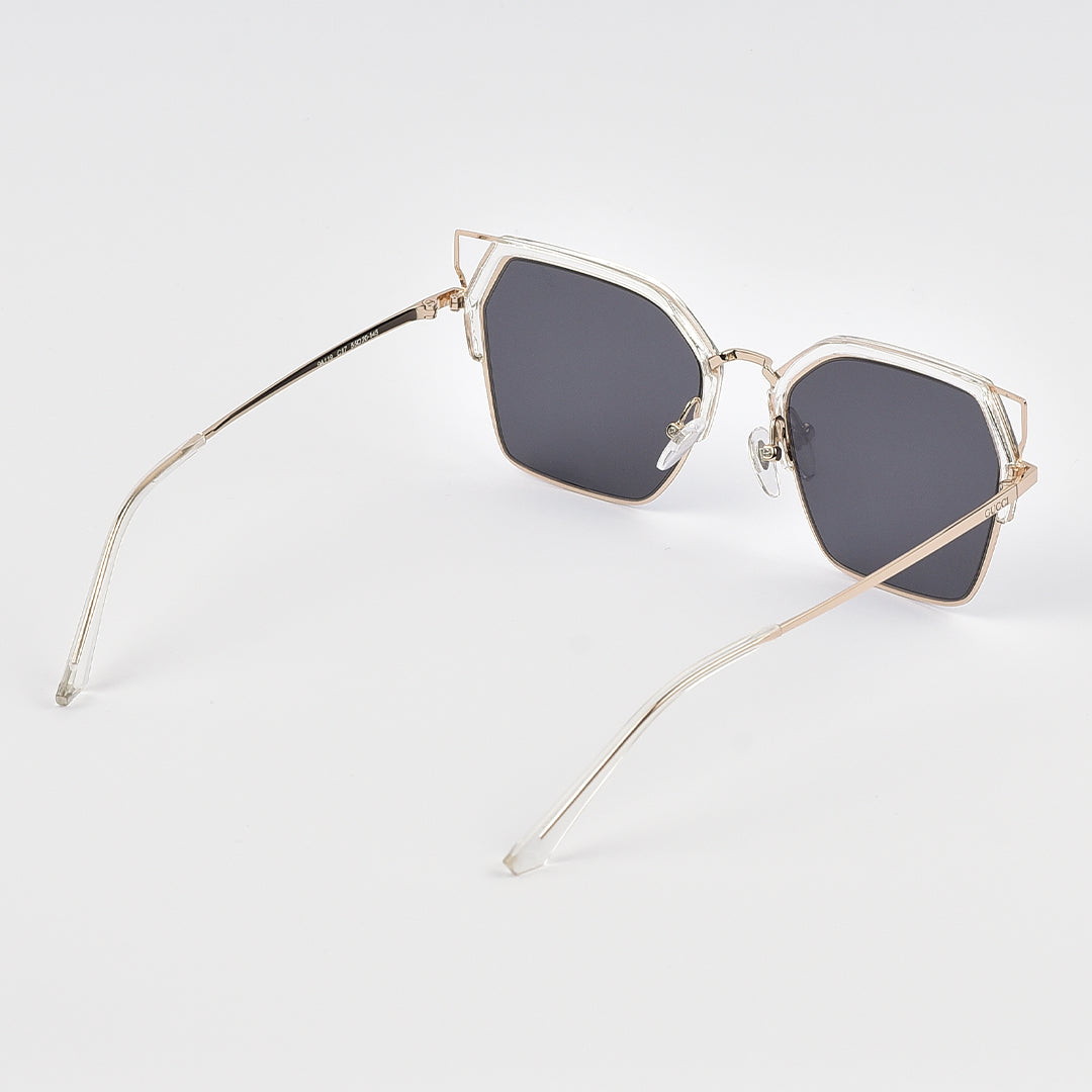 Cat Eye Square Shades featuring Gold-toned Metal frame