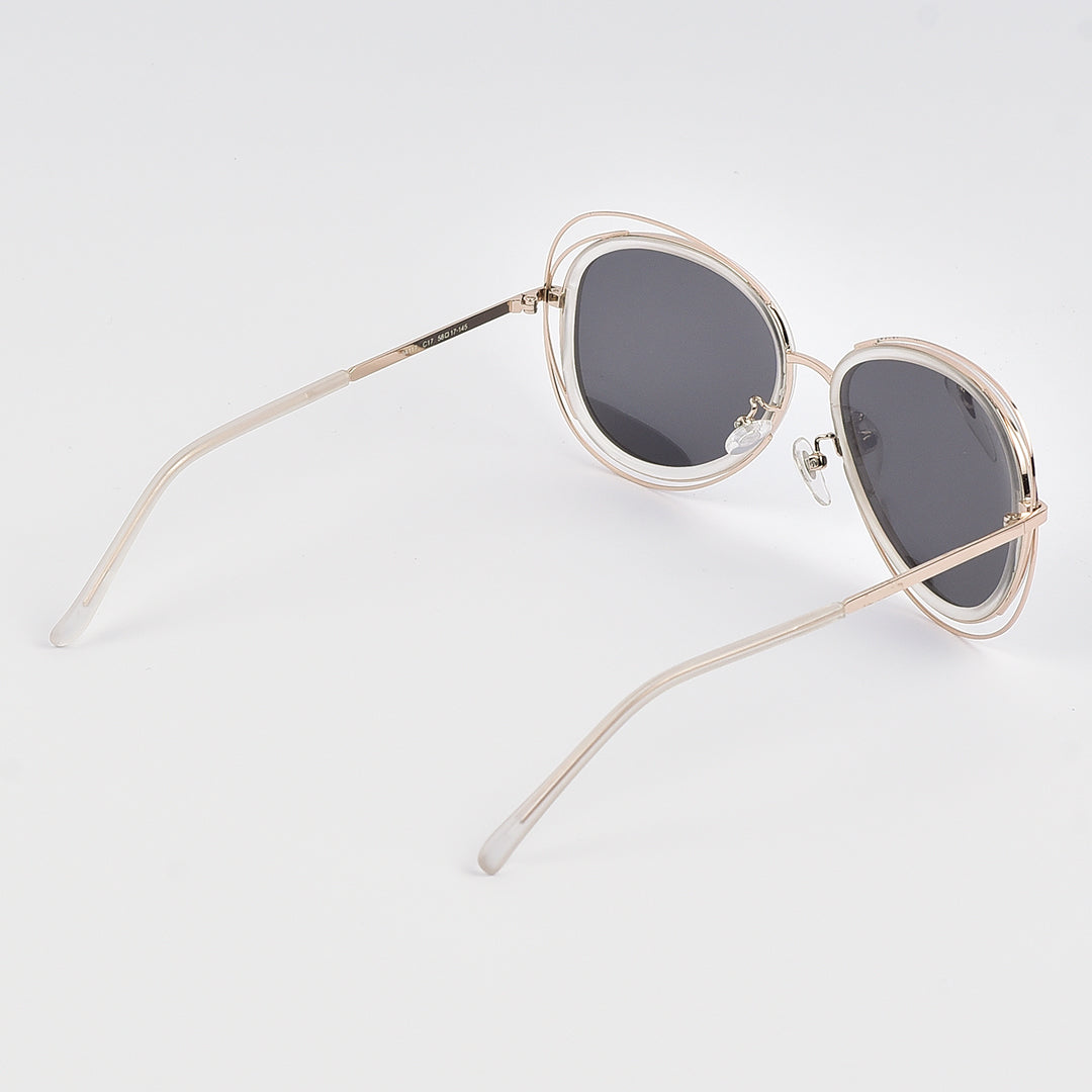 Distinct Sun Glasses Double-Wire Gold frame For Women