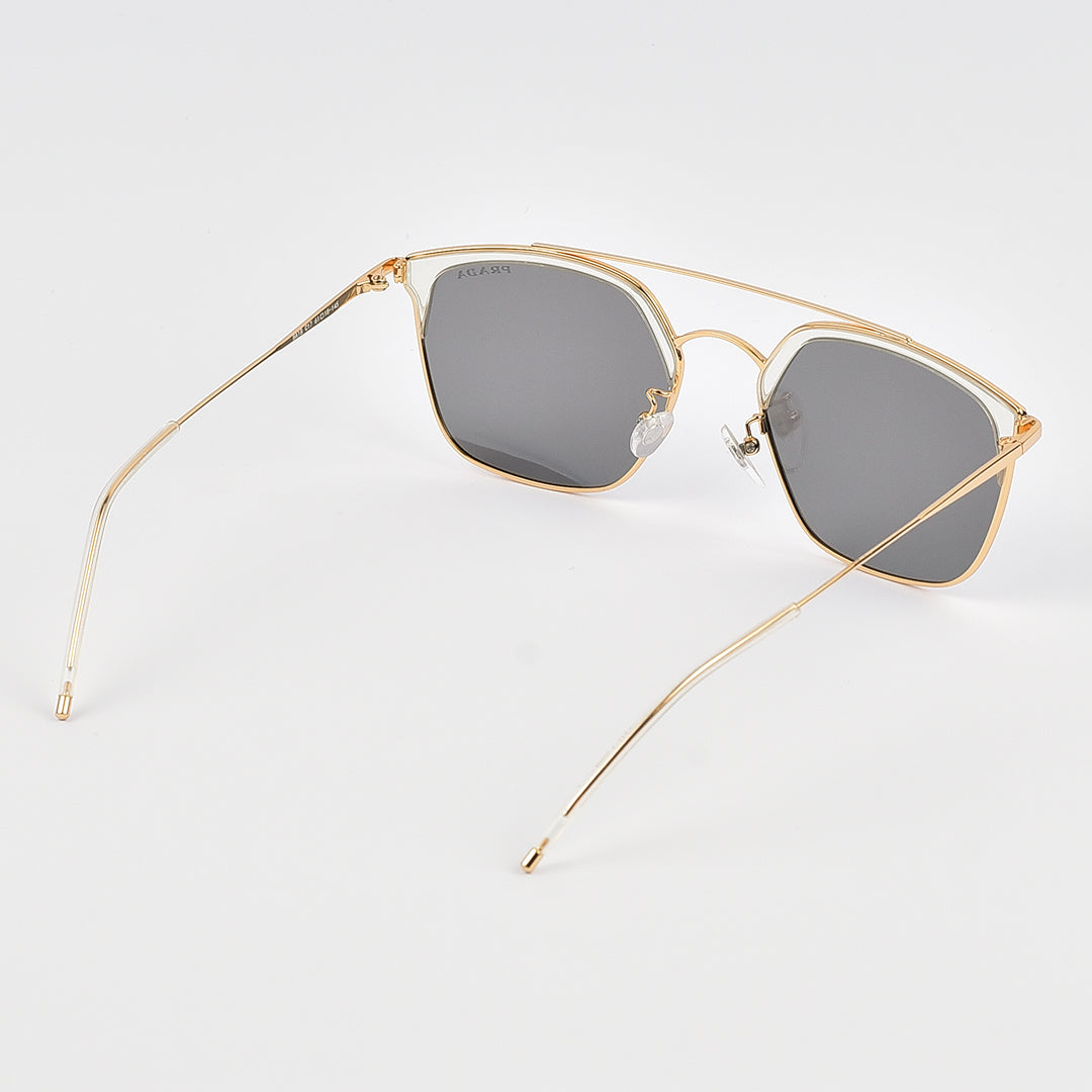 Metal Square Double Bridge Sun Glasses (Polarized)
