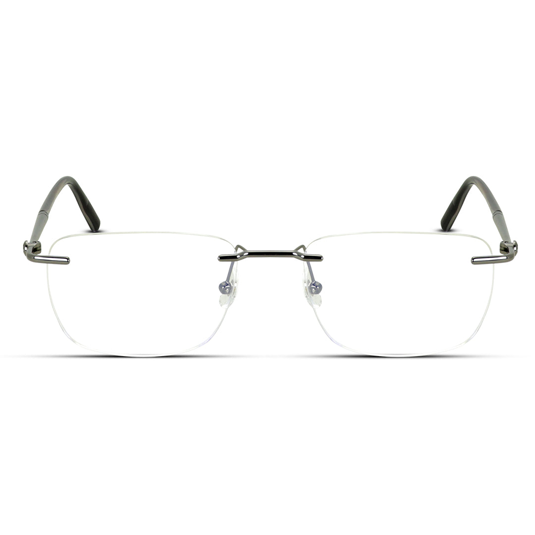 Rimless Rectangle Medium Men Women Eyeglasses