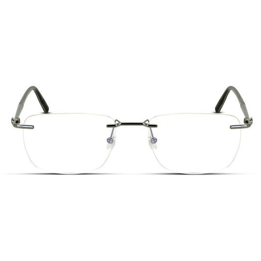 Rimless Rectangle Medium Men Women Eyeglasses