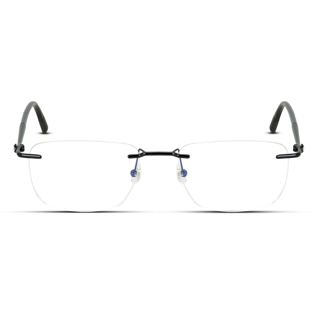 Rimless Rectangle Medium Men Women Eyeglasses