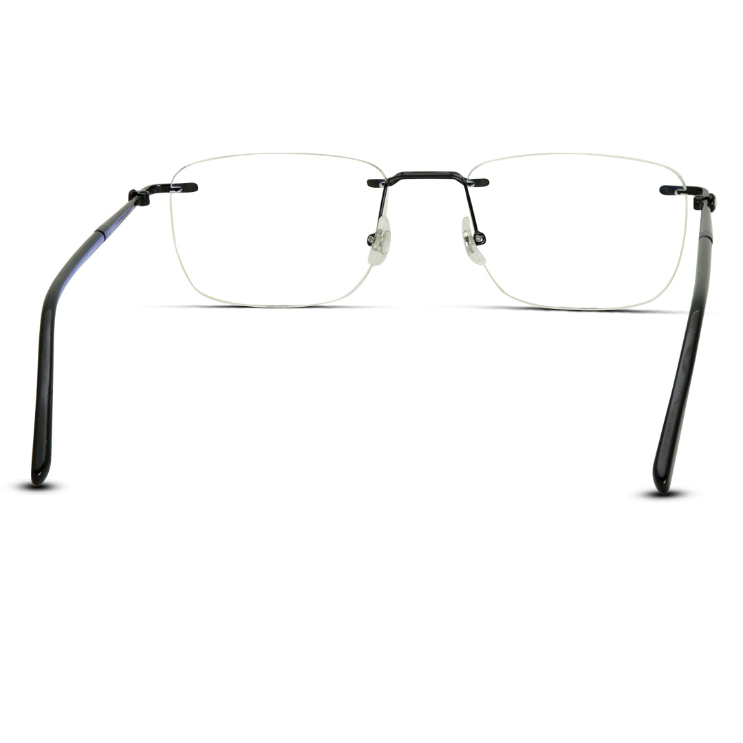 Rimless Rectangle Medium Men Women Eyeglasses