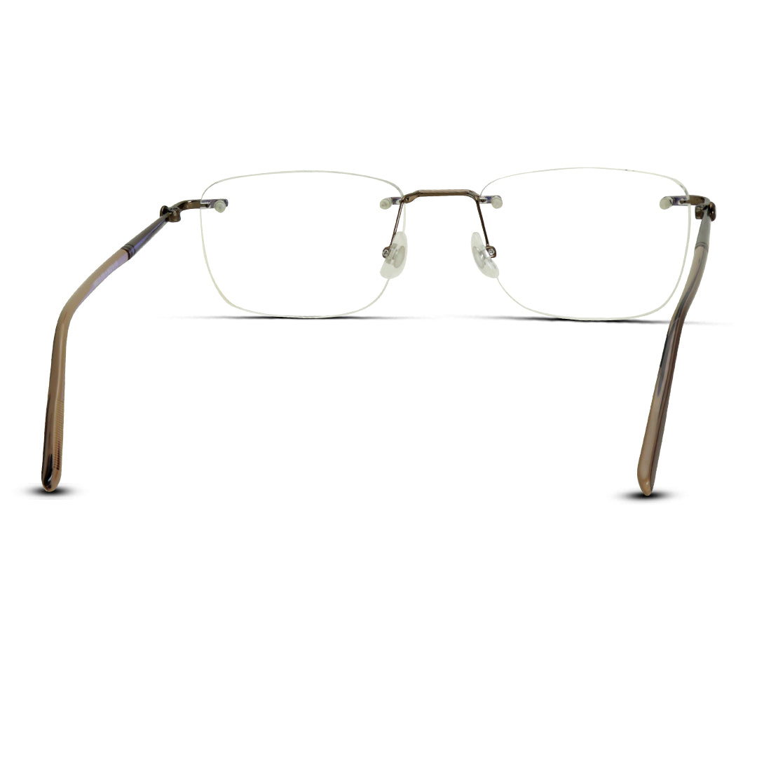 Rimless Rectangle Medium Men Women Eyeglasses