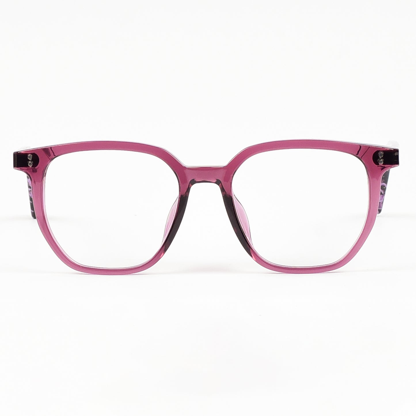Women's Full Frame Plastic Hexagon Eye Glasses