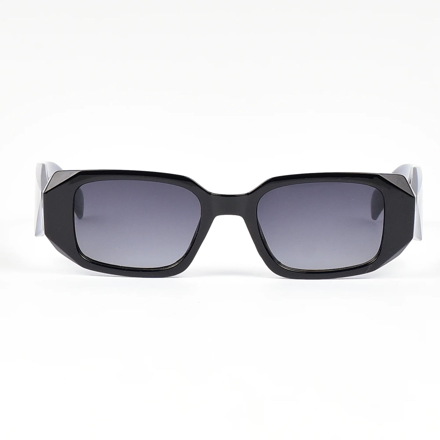 Diamond Bevel Cut Rectangular Sun Glasses For Women