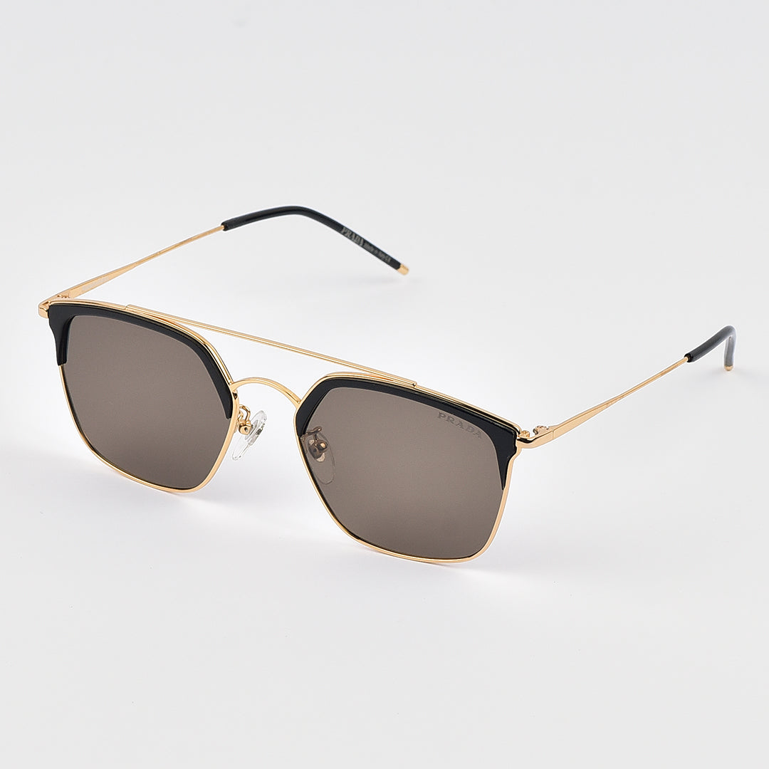 Metal Square Double Bridge Sun Glasses (Polarized)