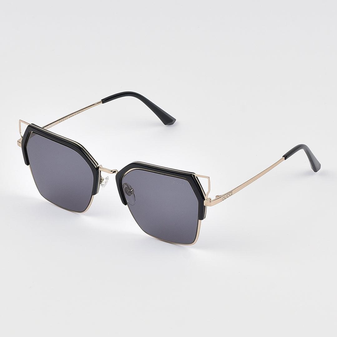 Cat Eye Square Shades featuring Gold-toned Metal frame