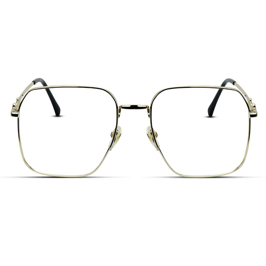 Square Metal Medium Men Women Premium Eyeglasses