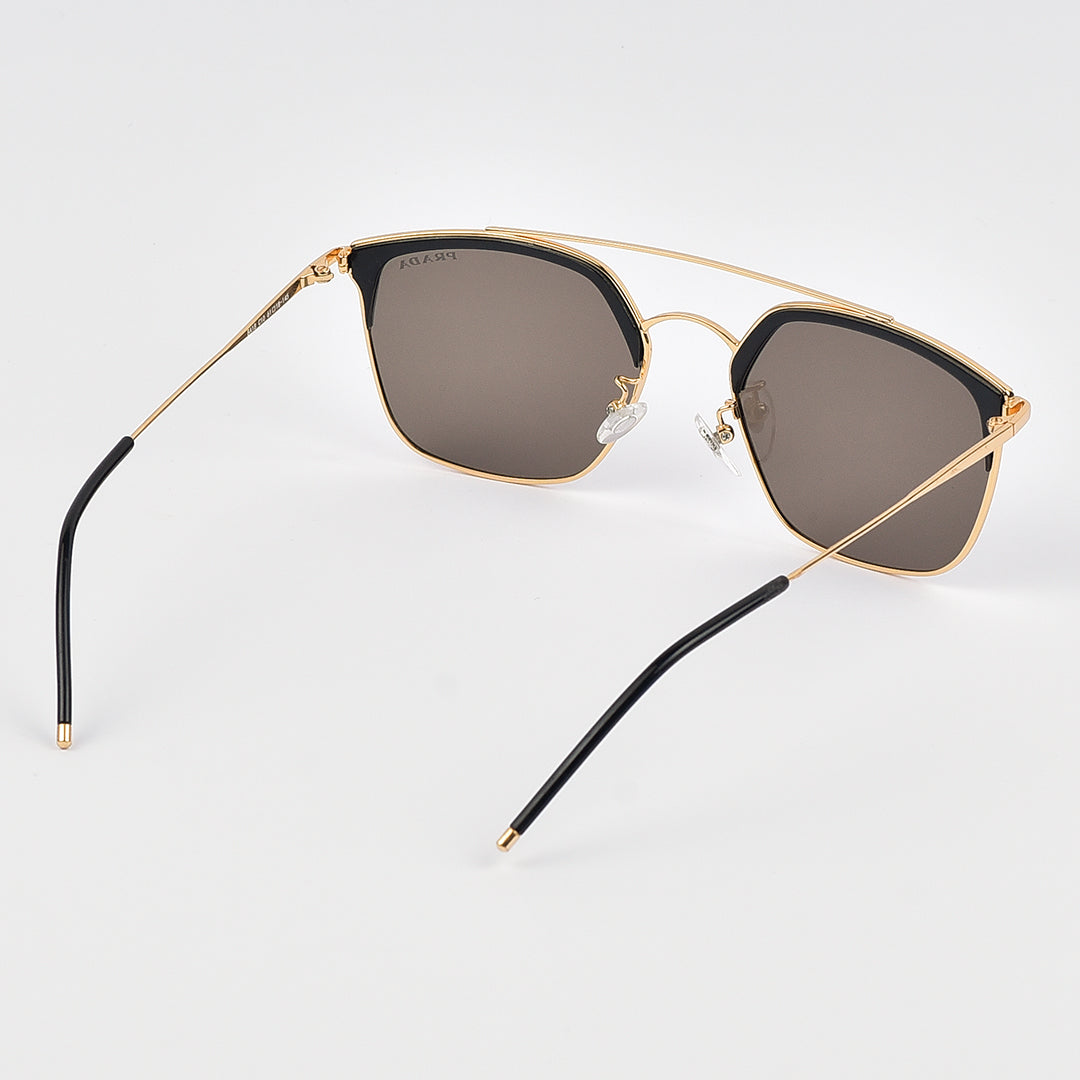 Metal Square Double Bridge Sun Glasses (Polarized)