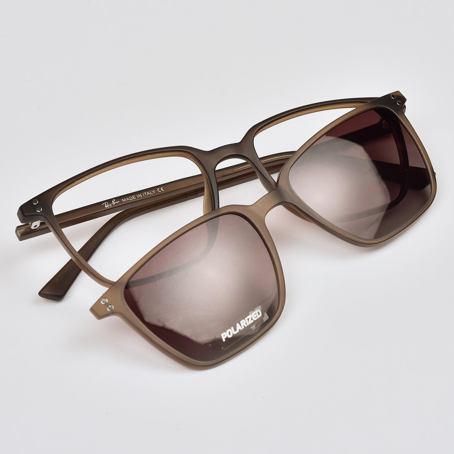 Square TR  Eye Glasses with Magnetic Polarized clip-on lens