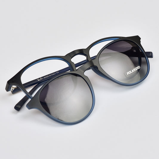 Mid Night Round Snap Clip-on Unisex Eyeglasses