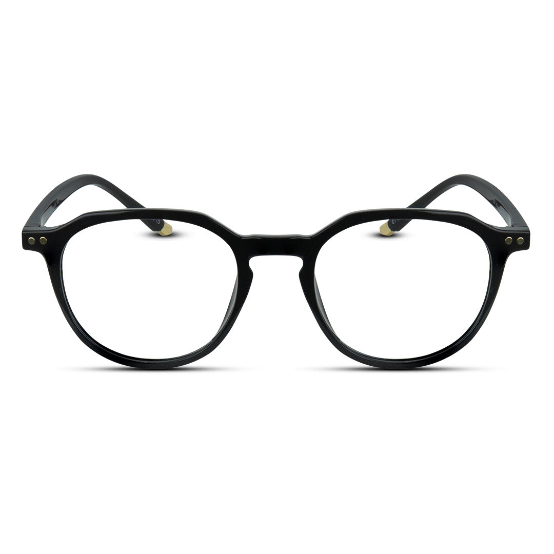 Hexagon Plastic Medium Unisex Eyeglasses