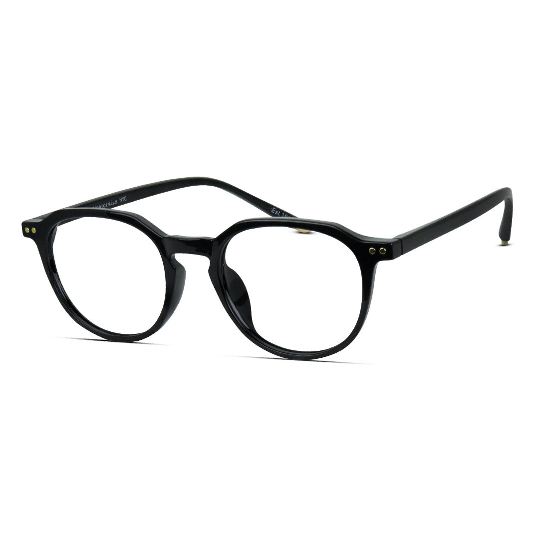 Hexagon Plastic Medium Unisex Eyeglasses